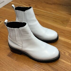 Steven White Leather Boots